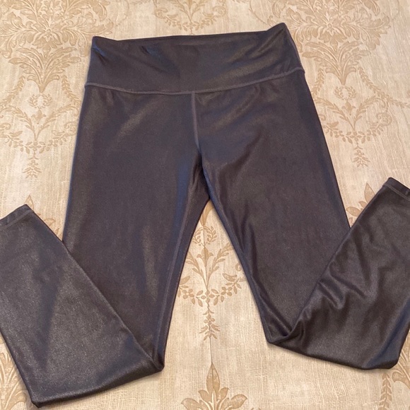 Athleta Elation High Rise Gray Silver Shimmer Leggings M - Picture 13 of 13